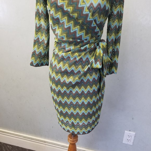 Ark & Co 3/4 sleeve faux wrap dress (Z-11) - Picture 3 of 8